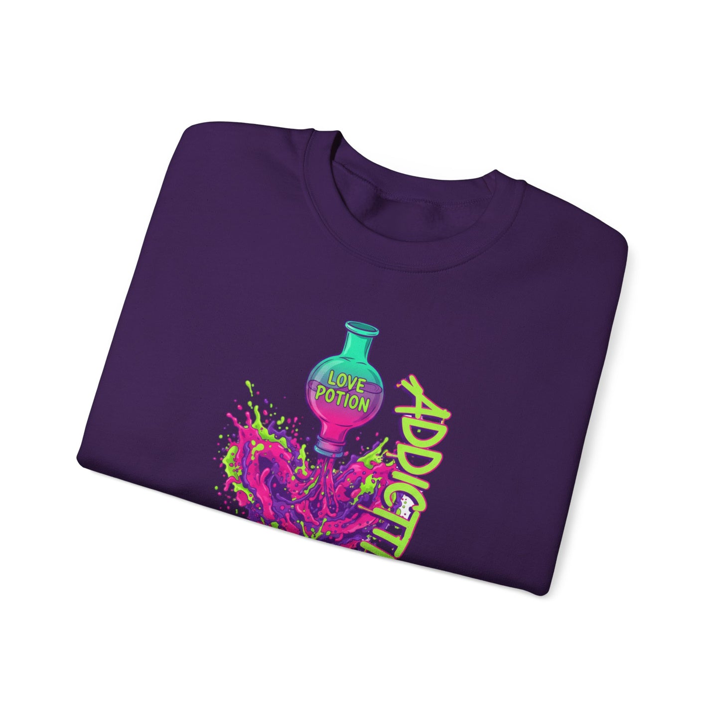Love Potion Heart Splash Sweater | Addictive Neon Potion Design