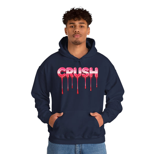 Dripping 'CRUSH' Graphic Hoodie | Candy Pink Drip Lettering