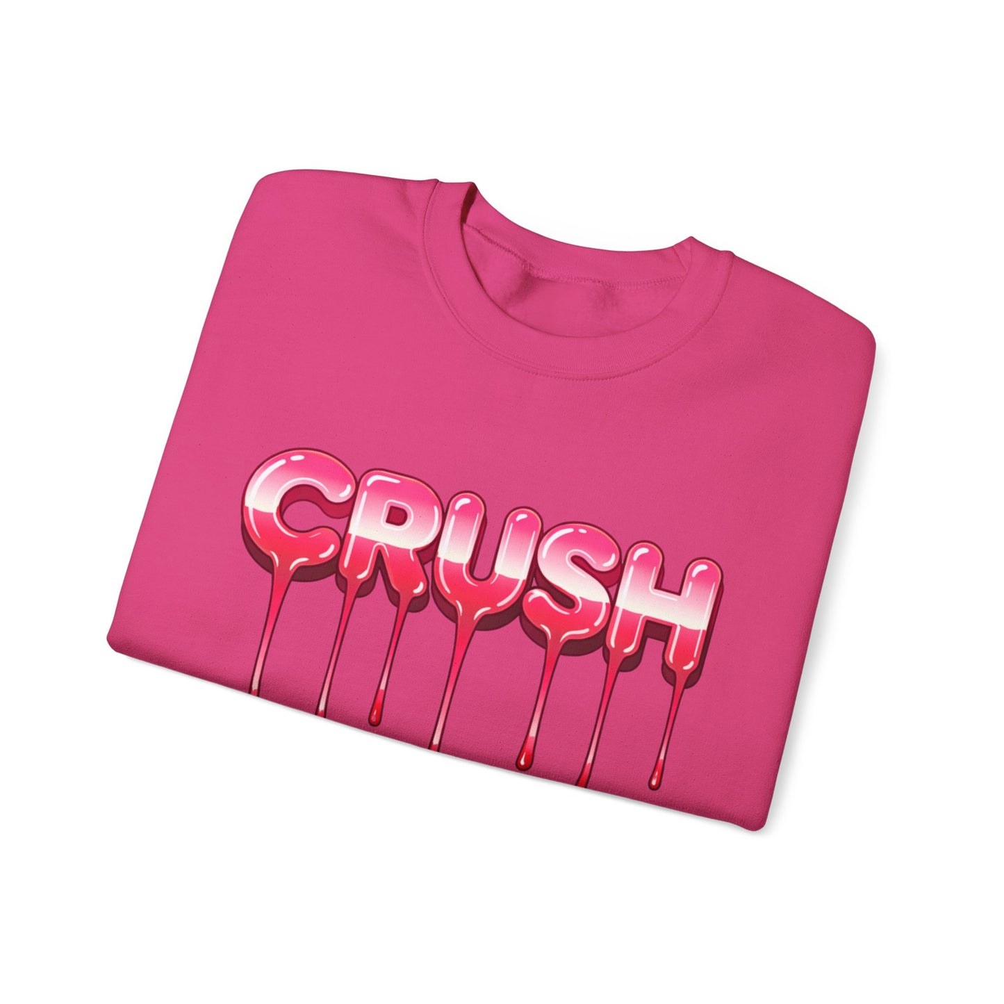Dripping Pink 'CRUSH' Graphic sweater | Candy Heart Typography Tee