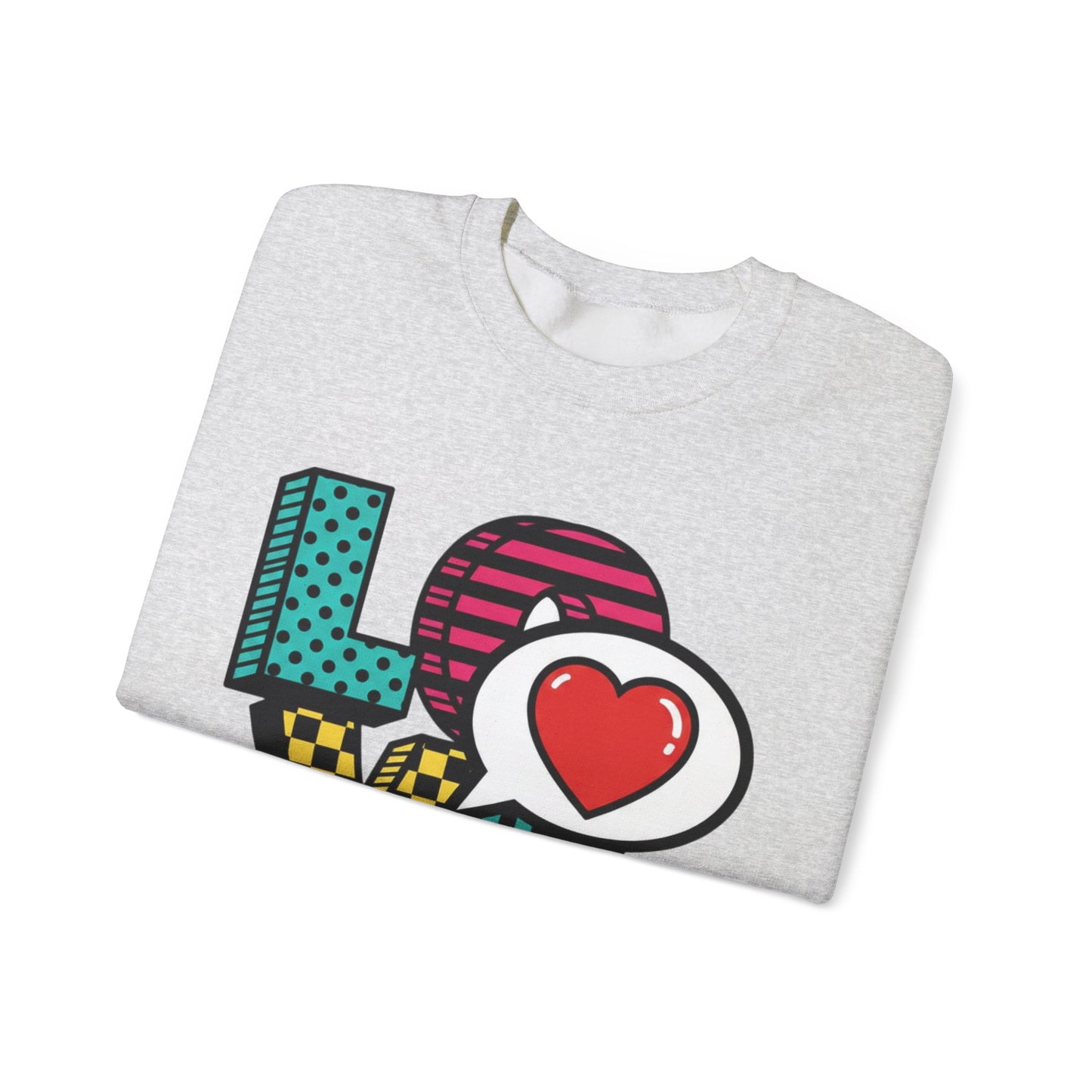 Pop Art LOVE Heart Sweater | Graphic Typography crewneck