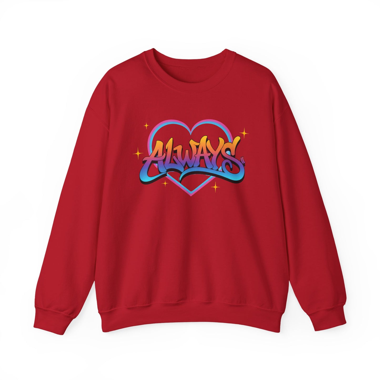 Always Love graffiti design Sweater | colorful script heart