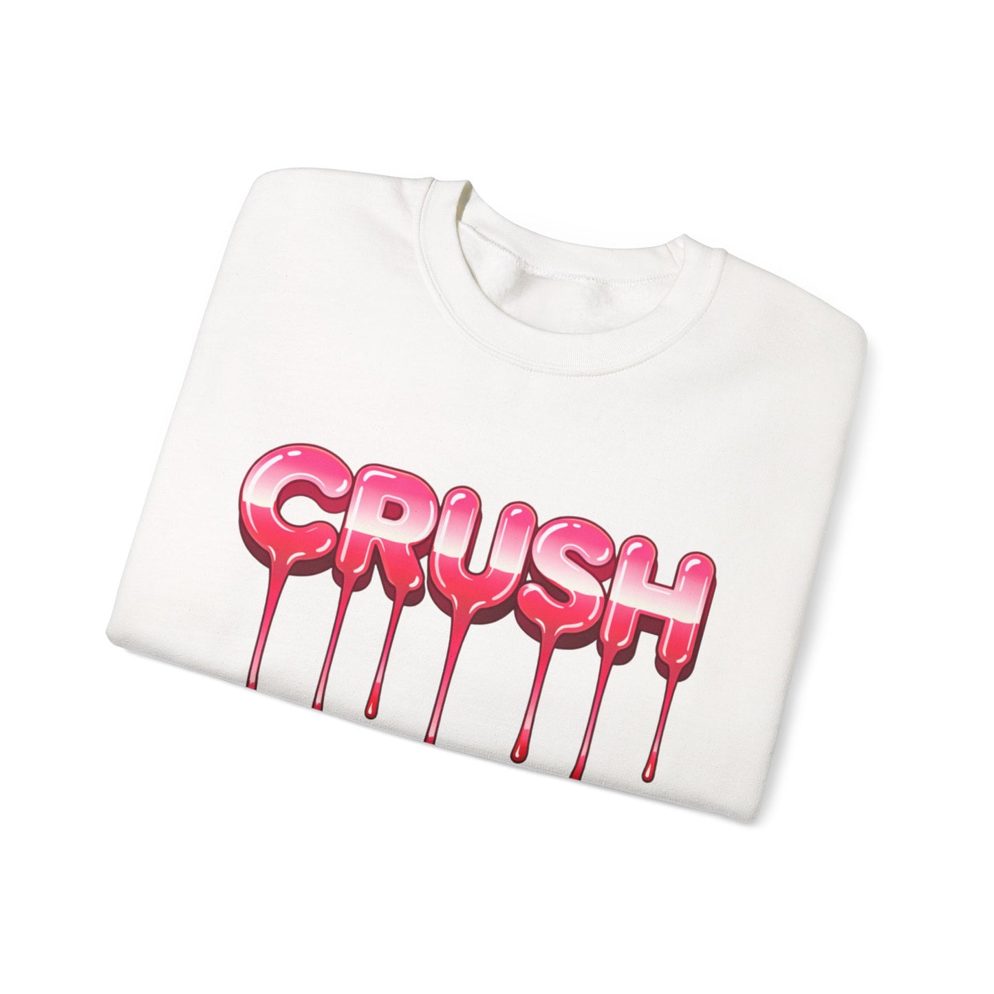 Dripping Pink 'CRUSH' Graphic sweater | Candy Heart Typography Tee