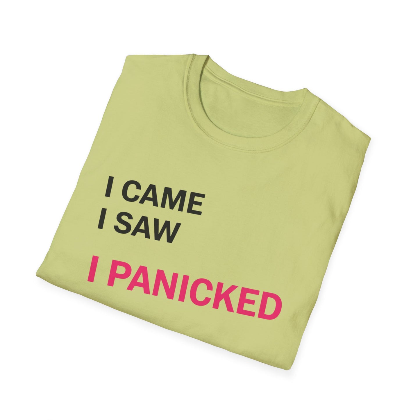 I Came I Saw I panicked Unisex Softstyle T-Shirt