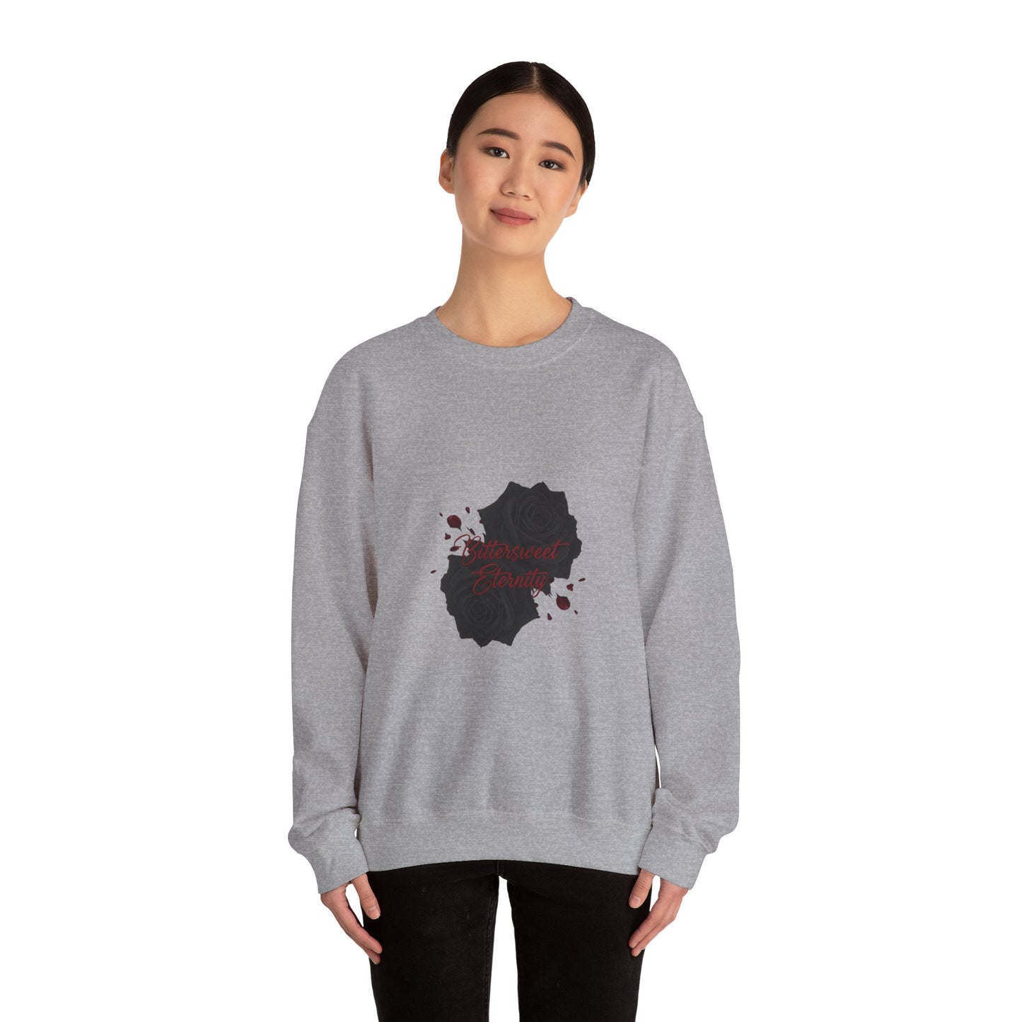 Gothic Black Rose Crewneck Sweatshirt | goth valentine, dark romance