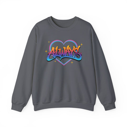 Always Love graffiti design Sweater | colorful script heart
