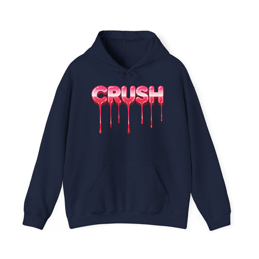 Dripping 'CRUSH' Graphic Hoodie | Candy Pink Drip Lettering