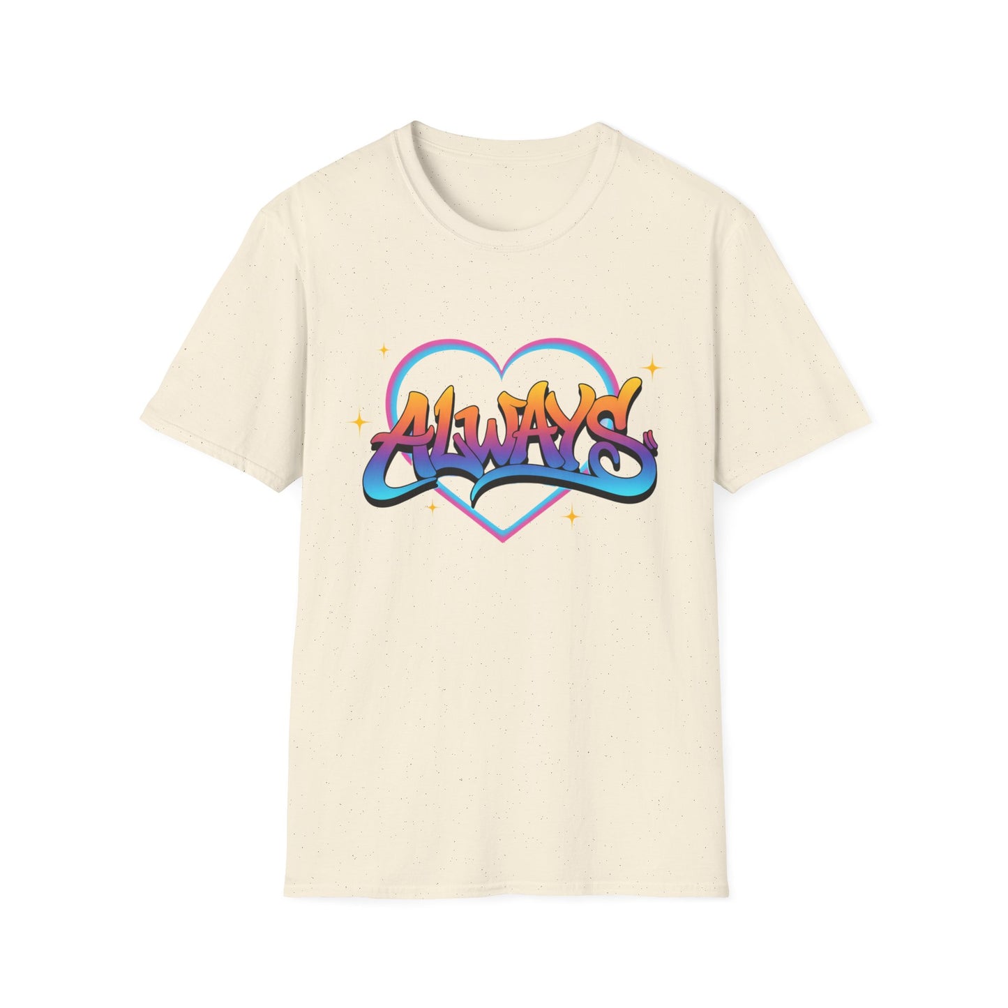 Always Love graffiti design T-Shirt | colorful script heart