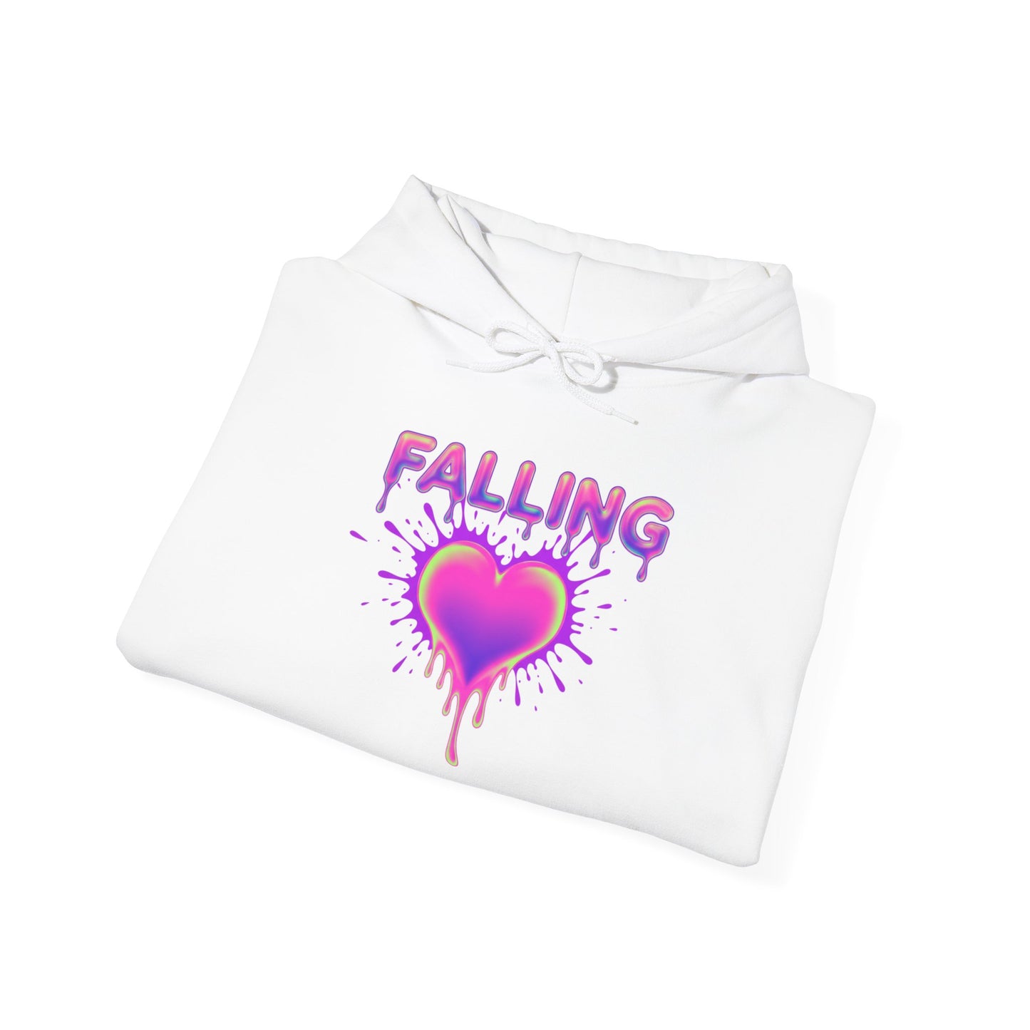 Falling Dripping Heart Hoodie | Pink Purple Splash Graphic