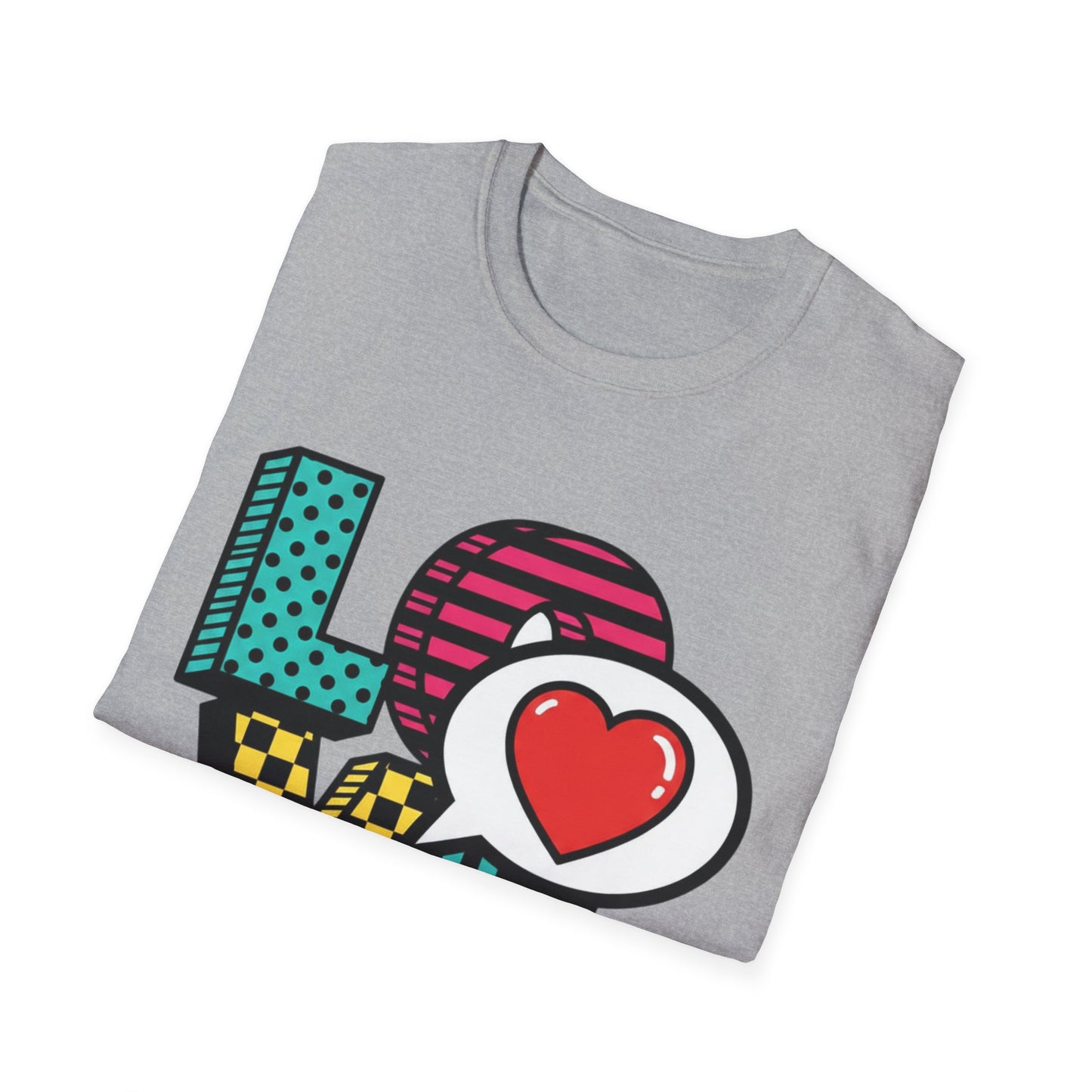 Pop Art LOVE Heart T-Shirt | Graphic Typography Tee