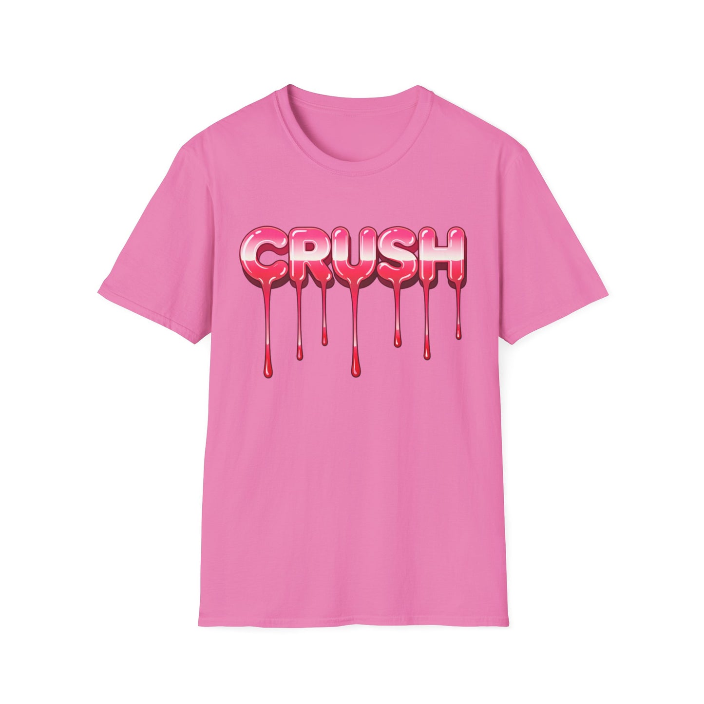 Dripping Pink 'CRUSH' Graphic T-Shirt | Candy Heart Typography Tee