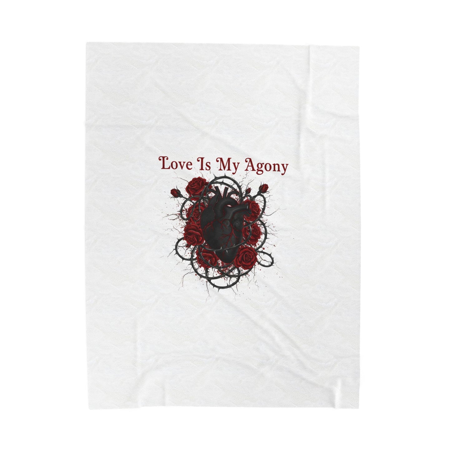 Love Is My Agony Velveteen Blanket | Dark Romance, Goth Valentine