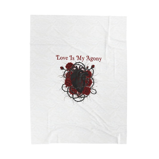 Love Is My Agony Velveteen Blanket | Dark Romance, Goth Valentine