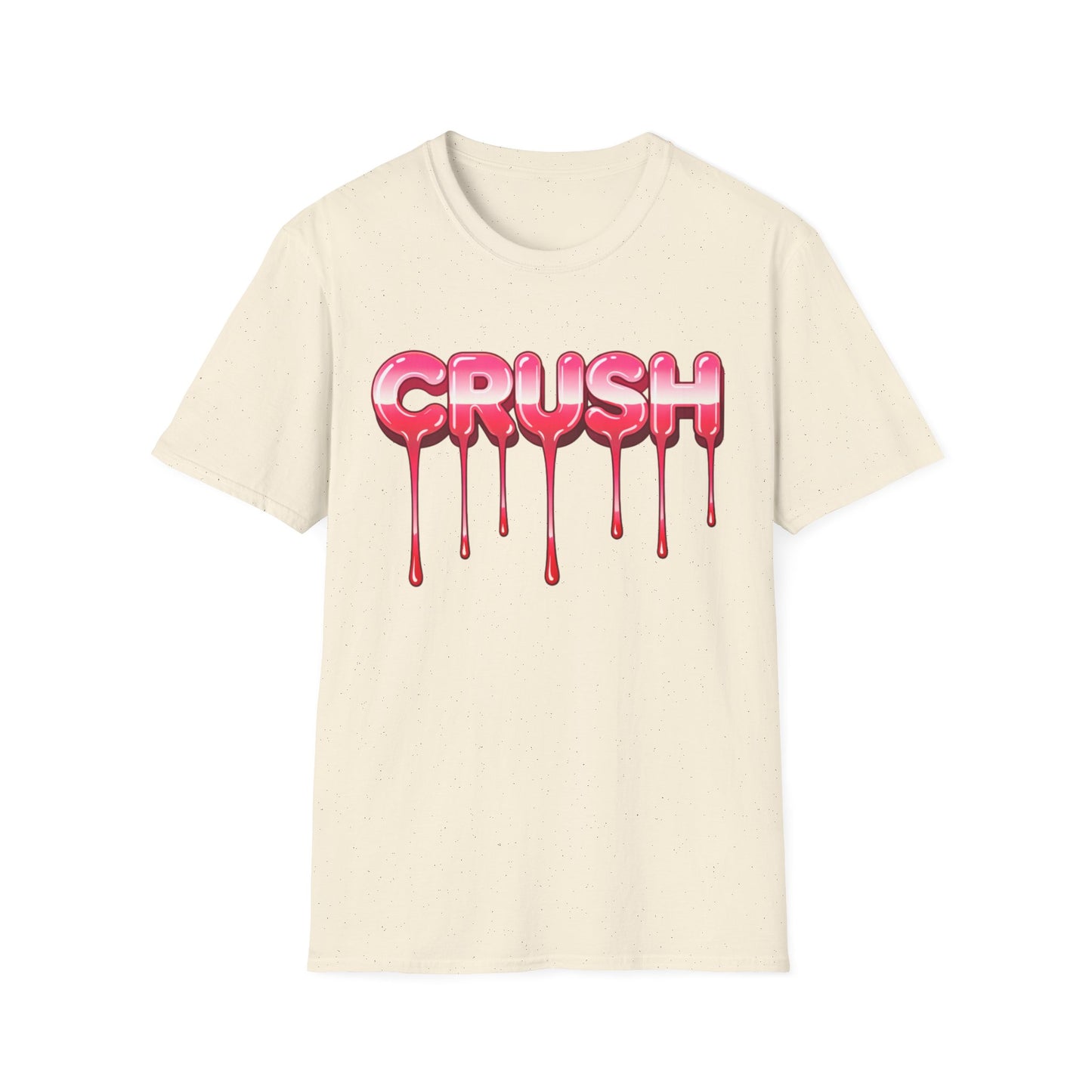 Dripping Pink 'CRUSH' Graphic T-Shirt | Candy Heart Typography Tee