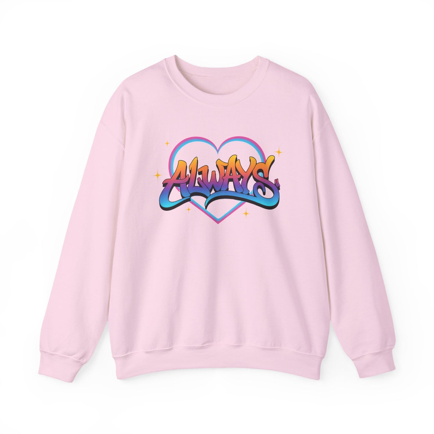 Always Love graffiti design Sweater | colorful script heart
