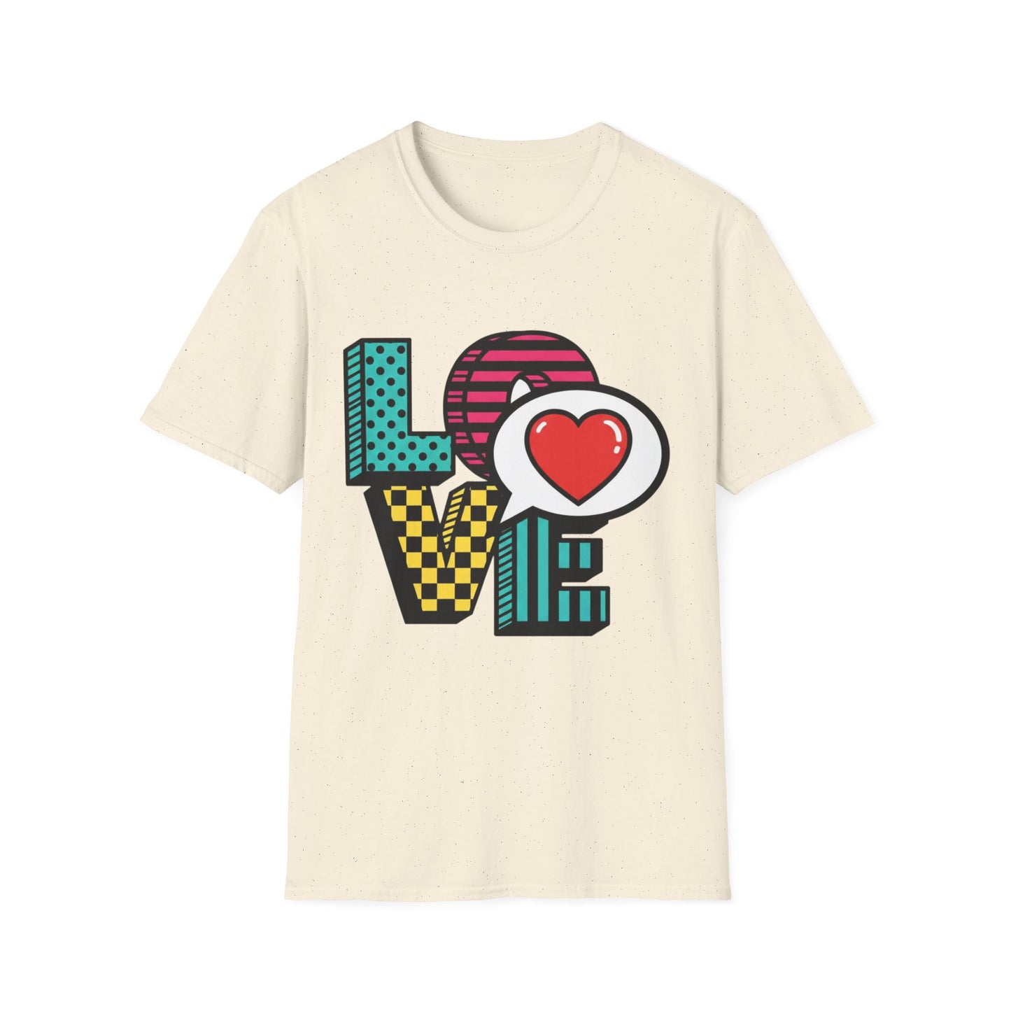 Pop Art LOVE Heart T-Shirt | Graphic Typography Tee