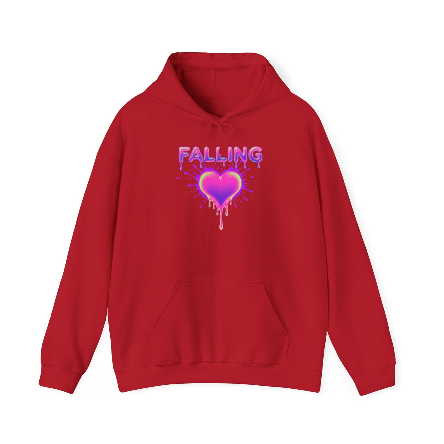 Falling Dripping Heart Hoodie | Pink Purple Splash Graphic