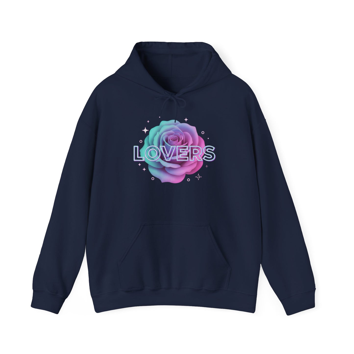 Gradient Rose Lovers Hoodie | Pastel Floral Typography