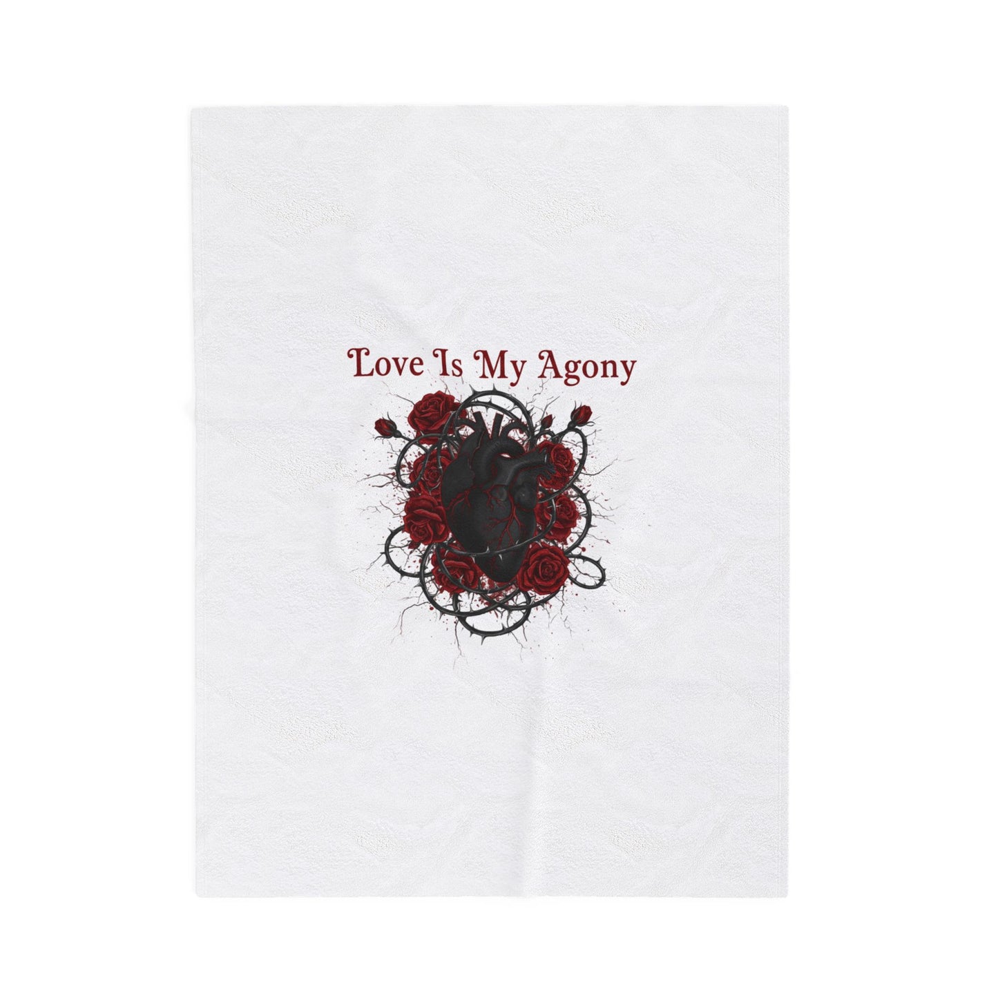Love Is My Agony Velveteen Blanket | Dark Romance, Goth Valentine