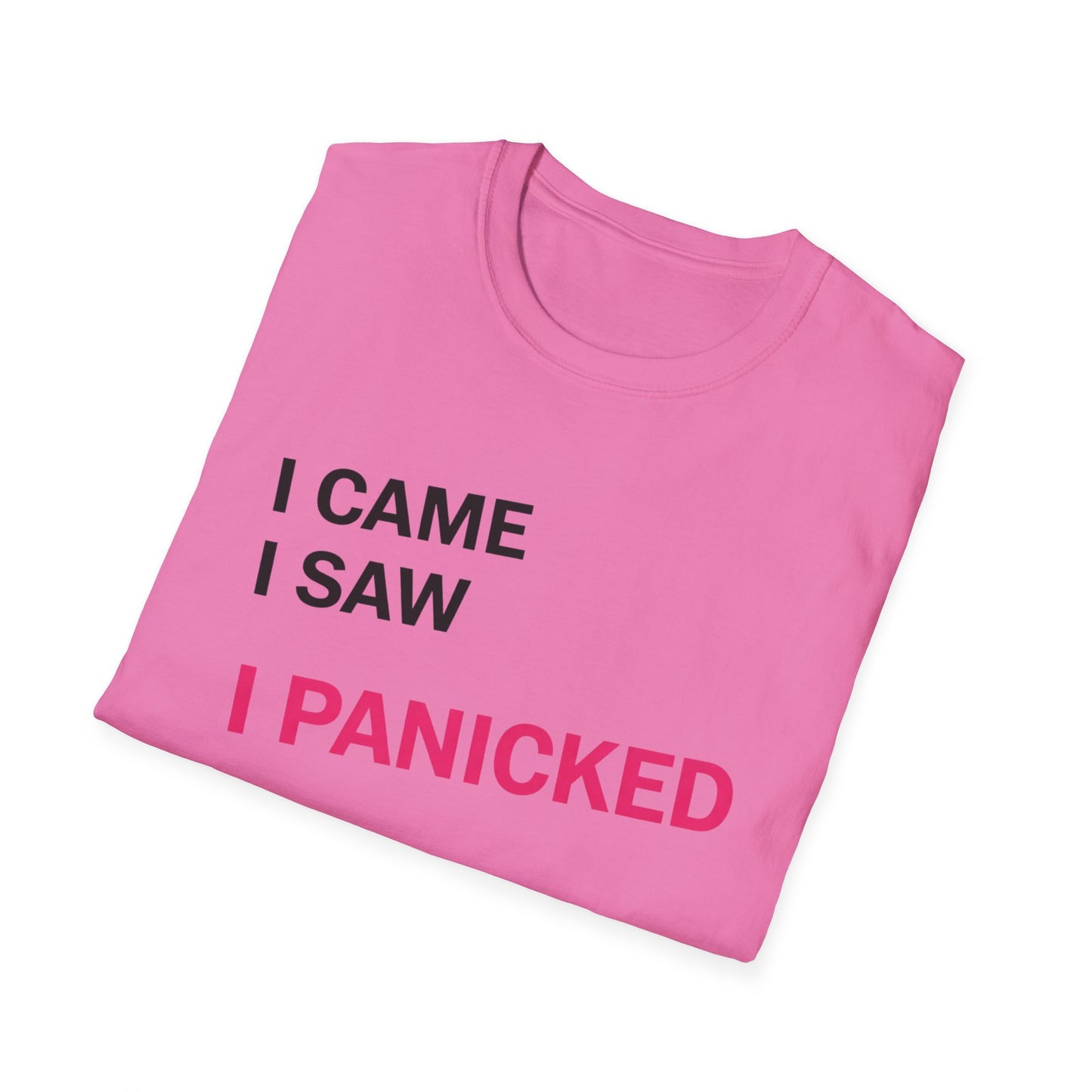 I Came I Saw I panicked Unisex Softstyle T-Shirt