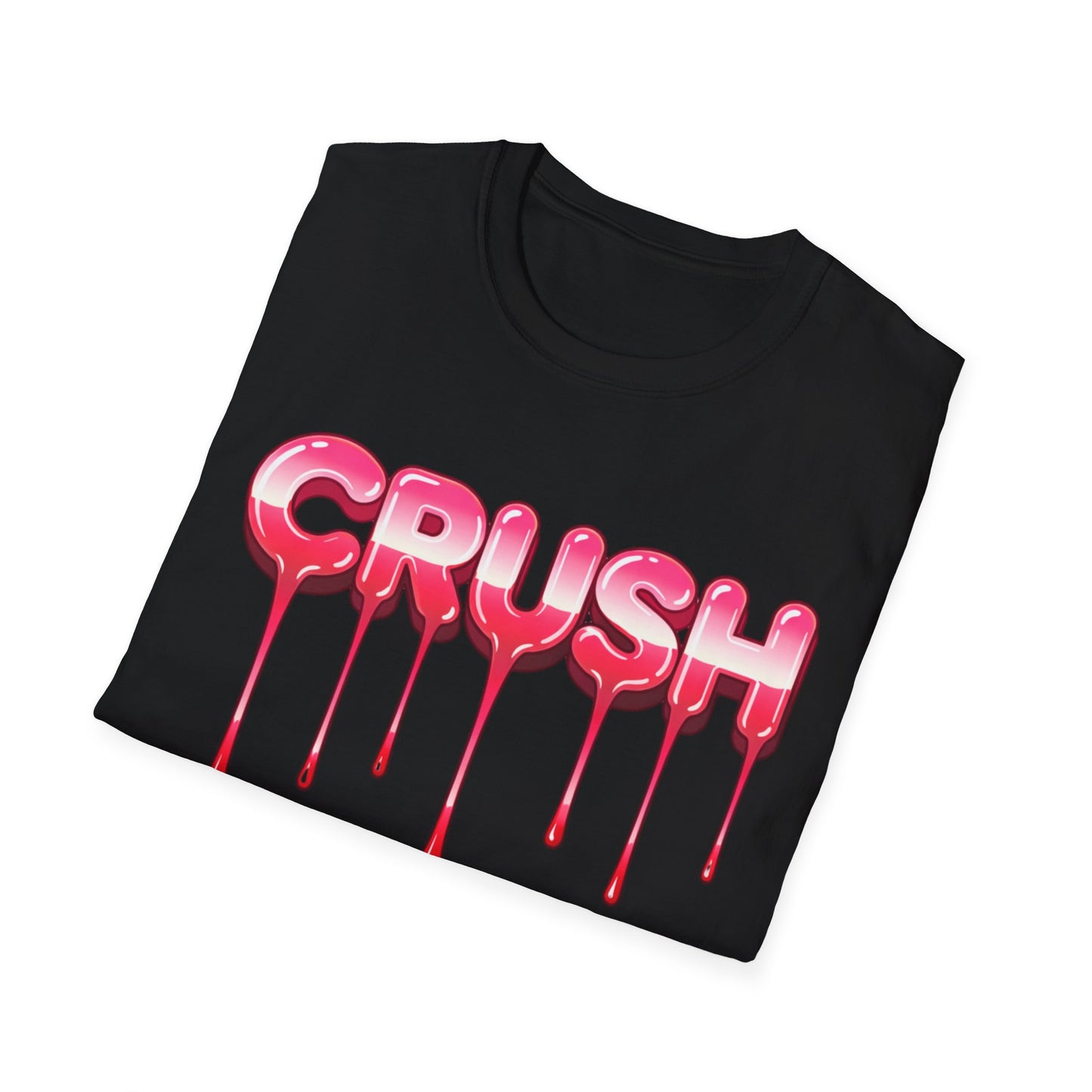 Dripping Pink 'CRUSH' Graphic T-Shirt | Candy Heart Typography Tee