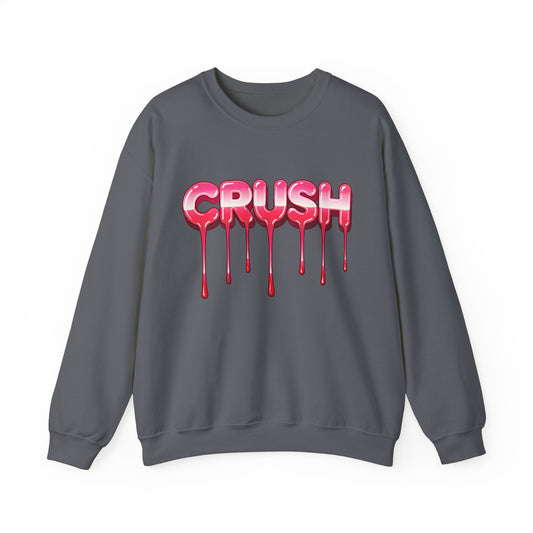 Dripping Pink 'CRUSH' Graphic sweater | Candy Heart Typography Tee