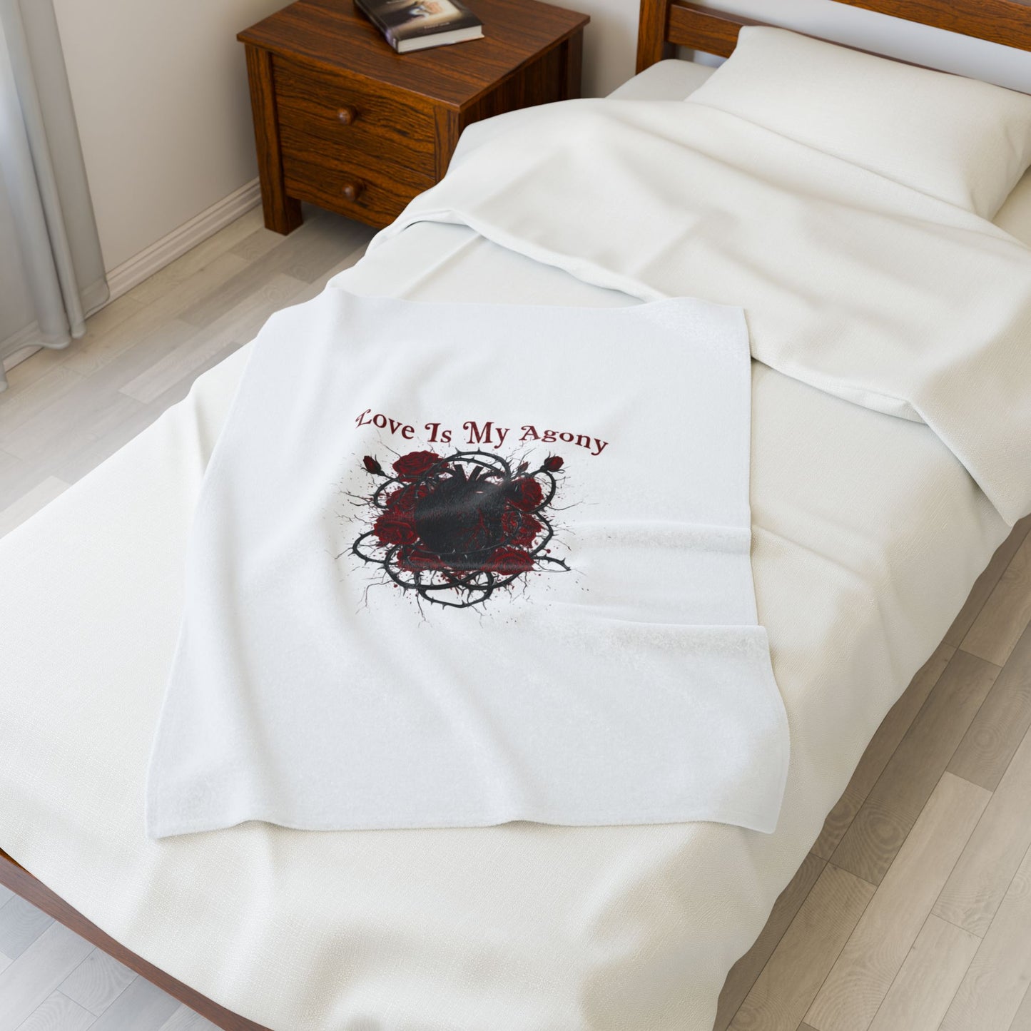 Love Is My Agony Velveteen Blanket | Dark Romance, Goth Valentine