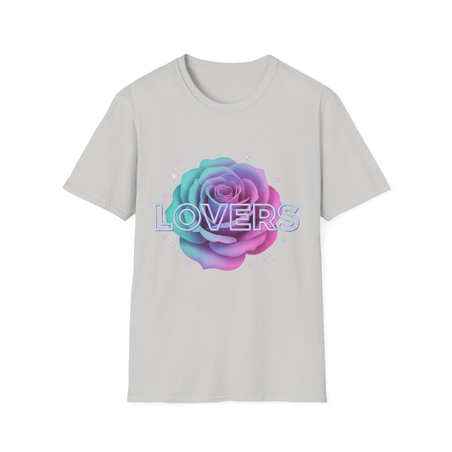 Gradient Rose Lovers T-Shirt | Pastel Floral Typography