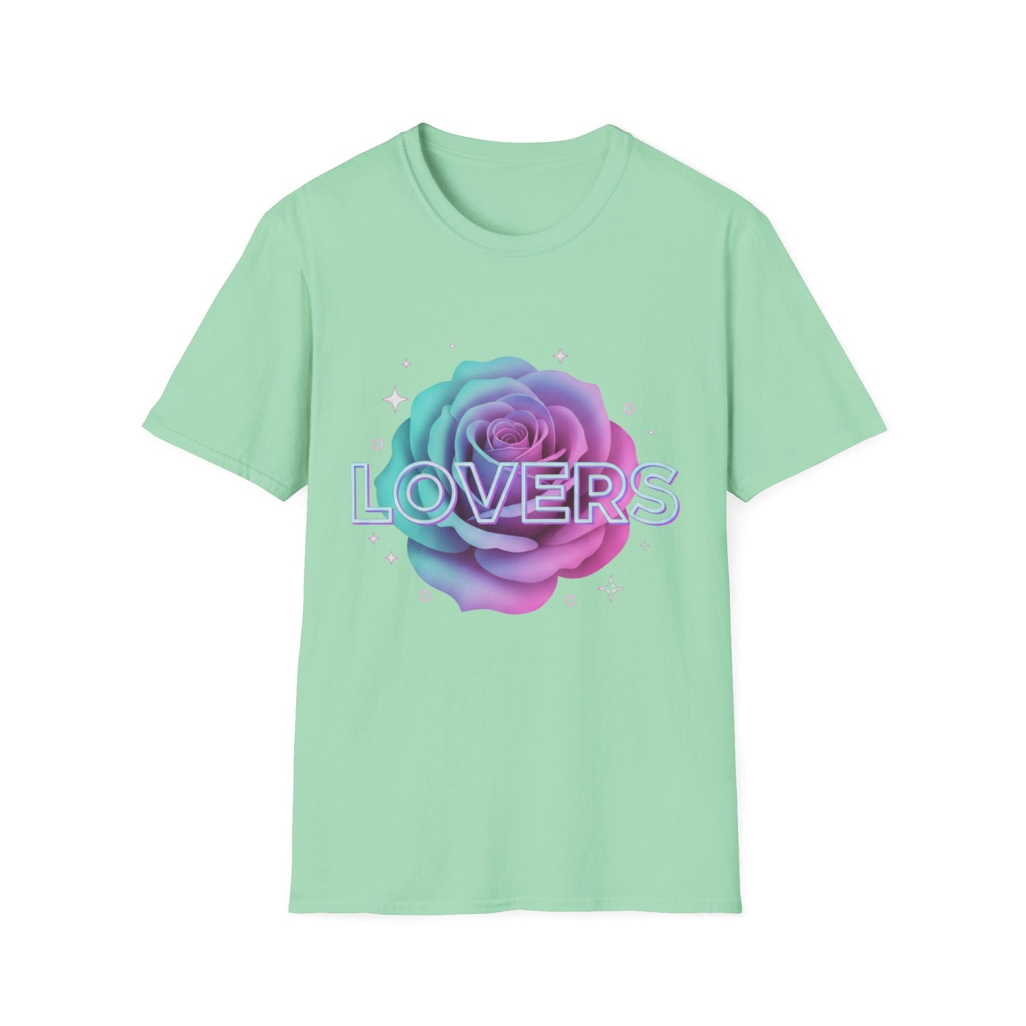 Gradient Rose Lovers T-Shirt | Pastel Floral Typography