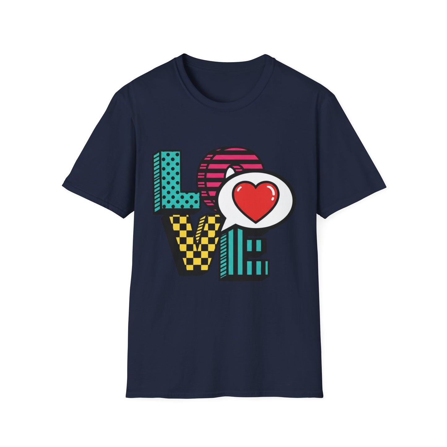 Pop Art LOVE Heart T-Shirt | Graphic Typography Tee