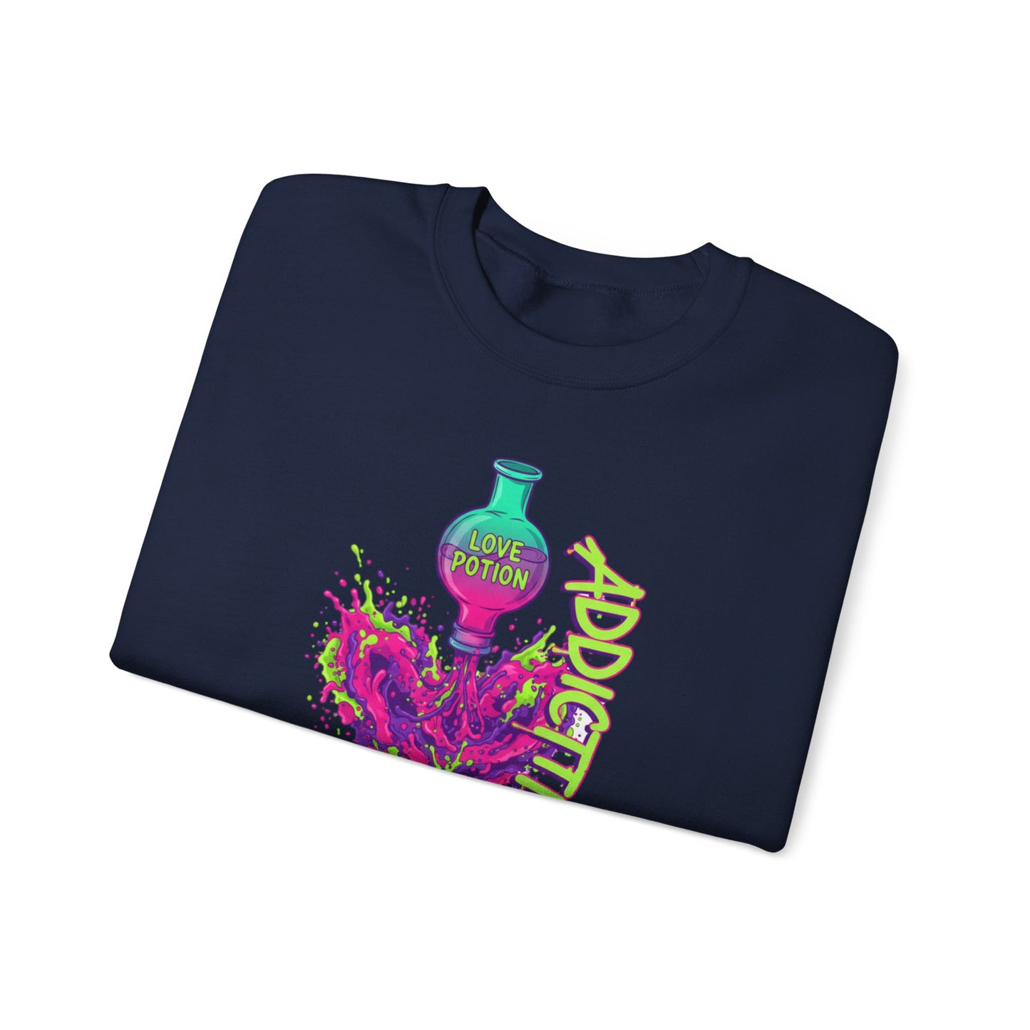 Love Potion Heart Splash Sweater | Addictive Neon Potion Design