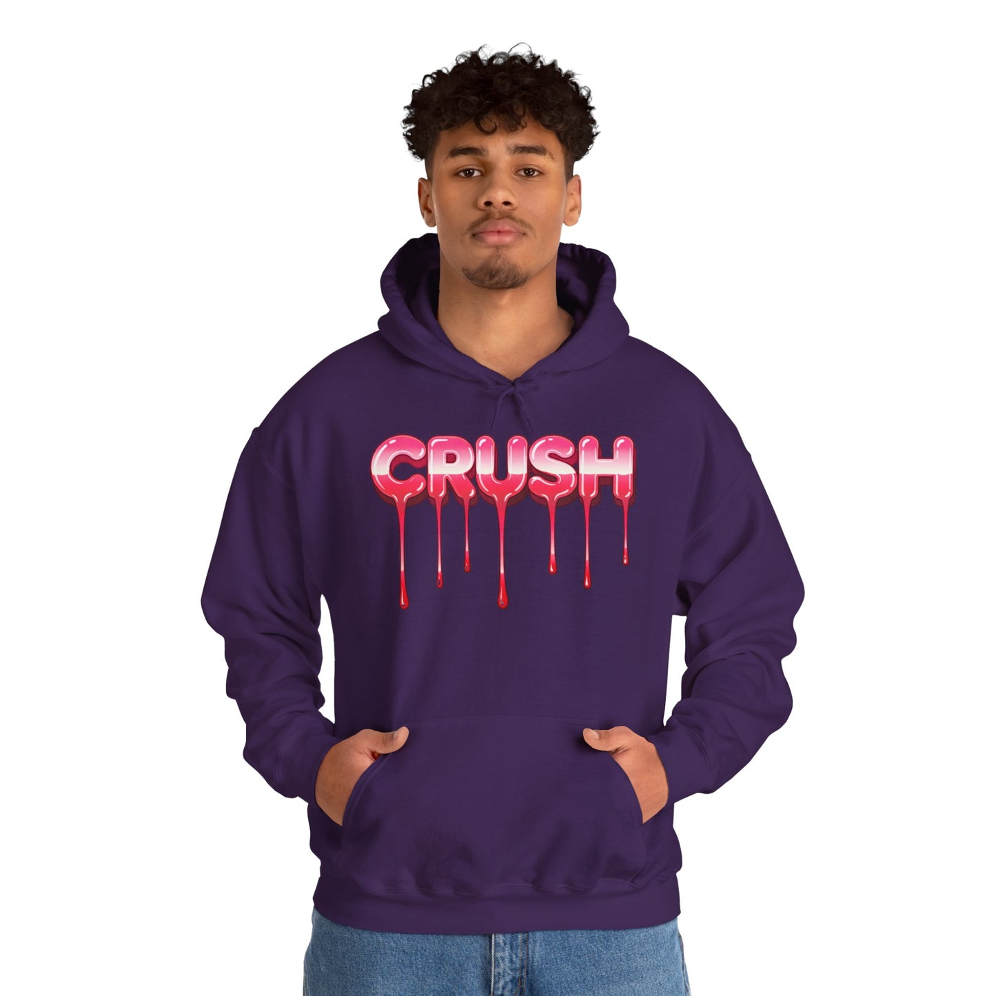 Dripping 'CRUSH' Graphic Hoodie | Candy Pink Drip Lettering