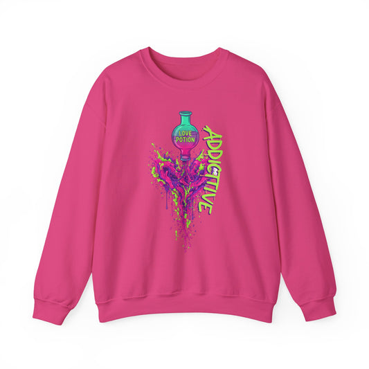 Love Potion Heart Splash Sweater | Addictive Neon Potion Design