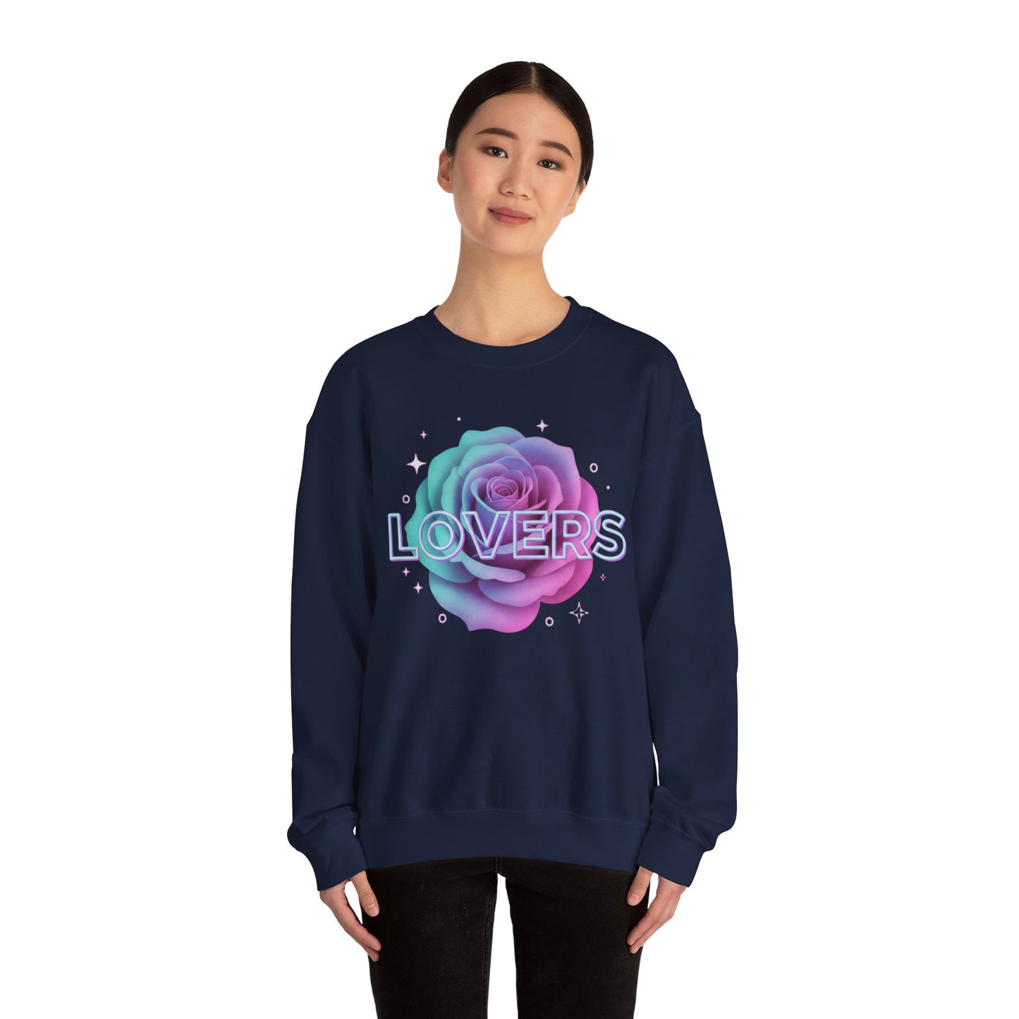 Gradient Rose Lovers Sweater | Pastel Floral Typography