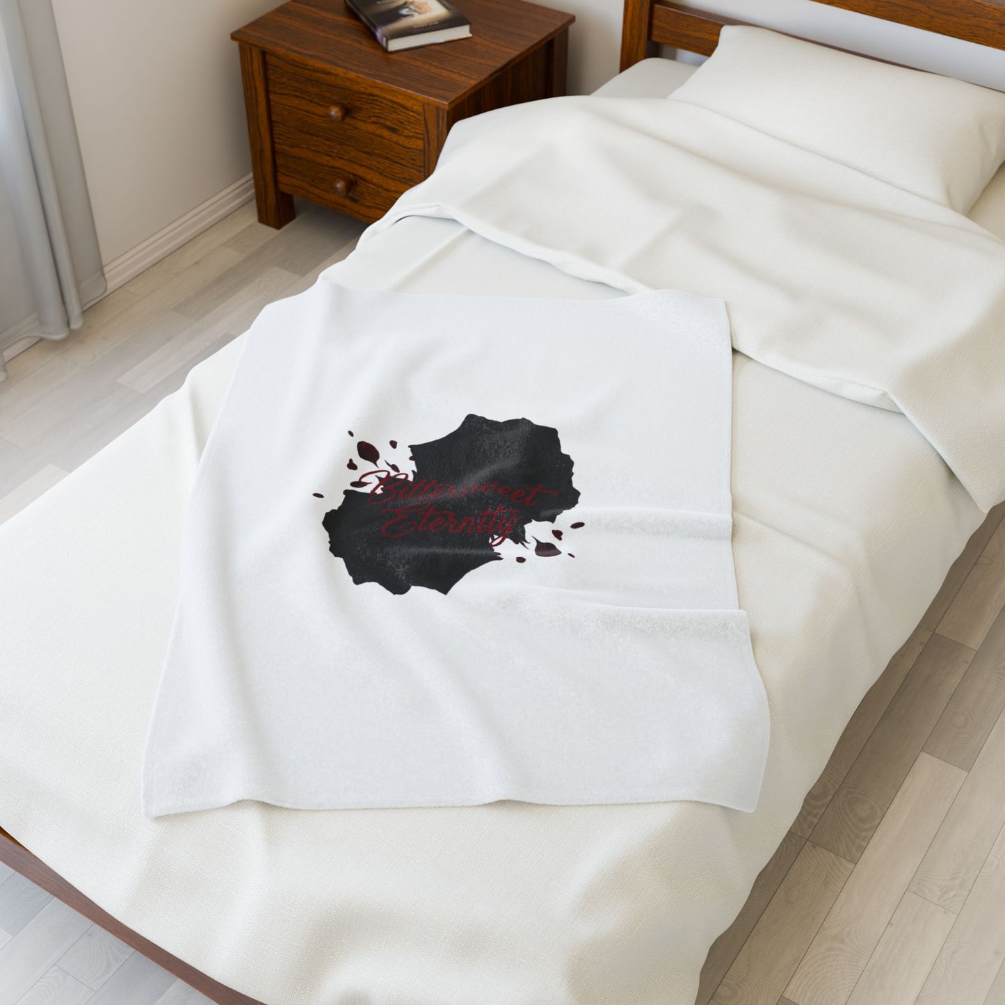 Black Rose Velvet Blanket | Goth Valentine, Dark Romance Velveteen Plush