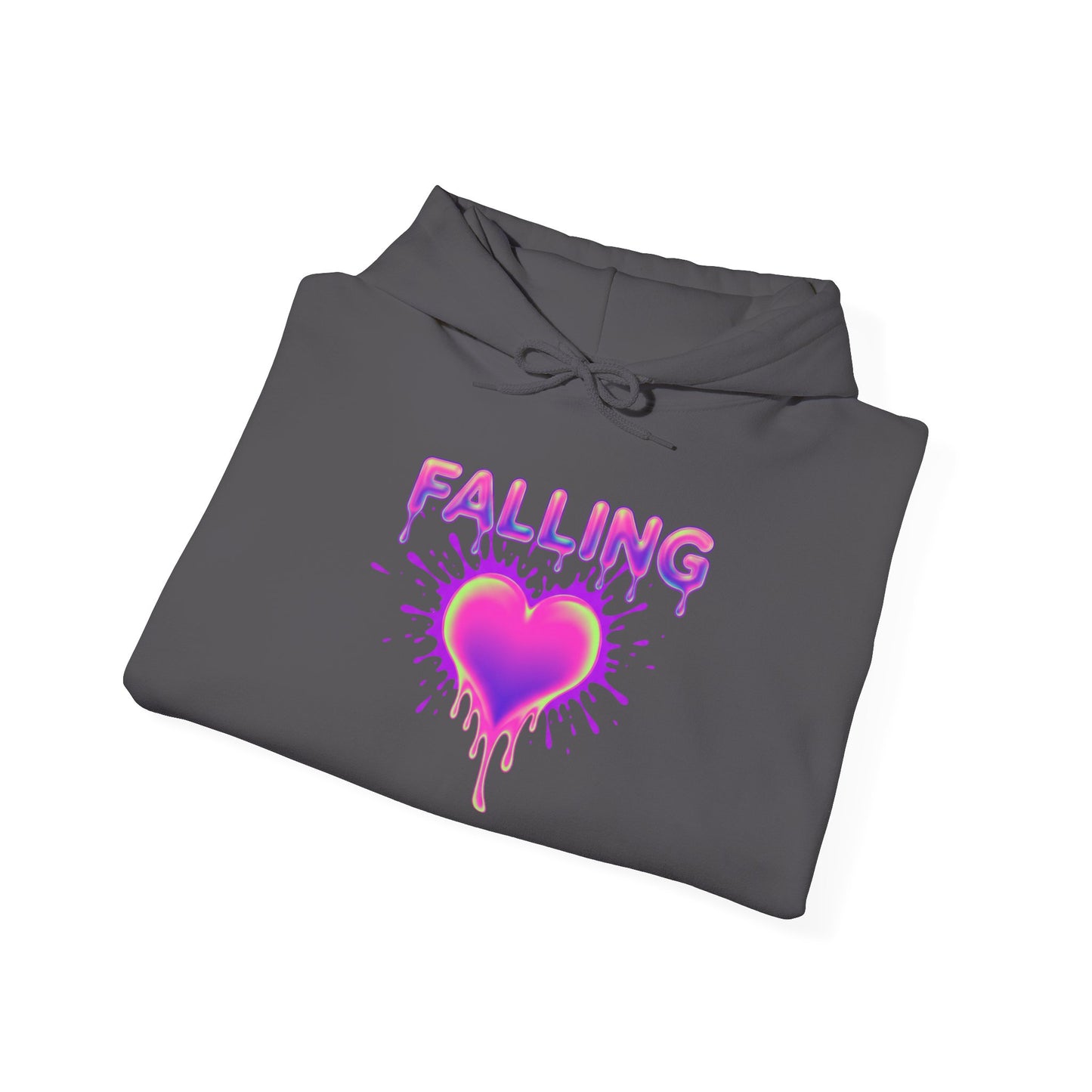 Falling Dripping Heart Hoodie | Pink Purple Splash Graphic