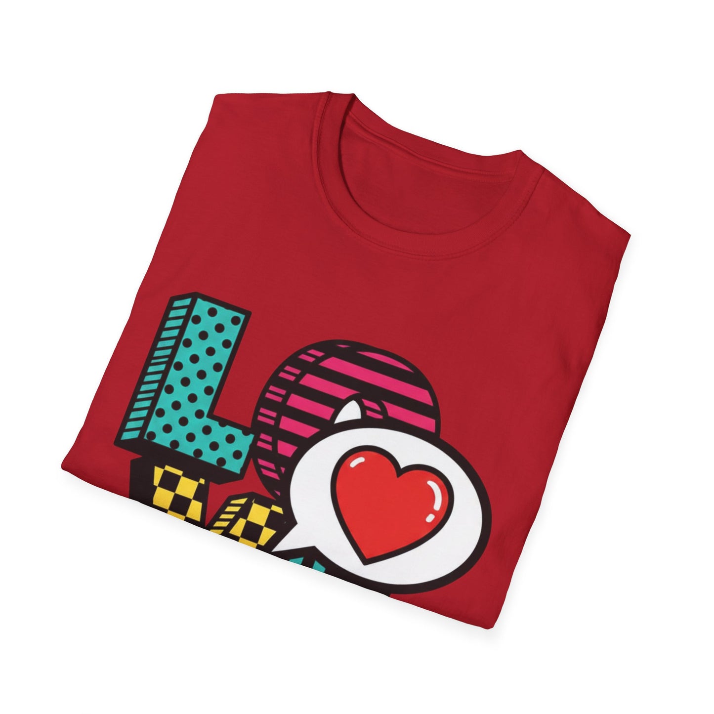 Pop Art LOVE Heart T-Shirt | Graphic Typography Tee