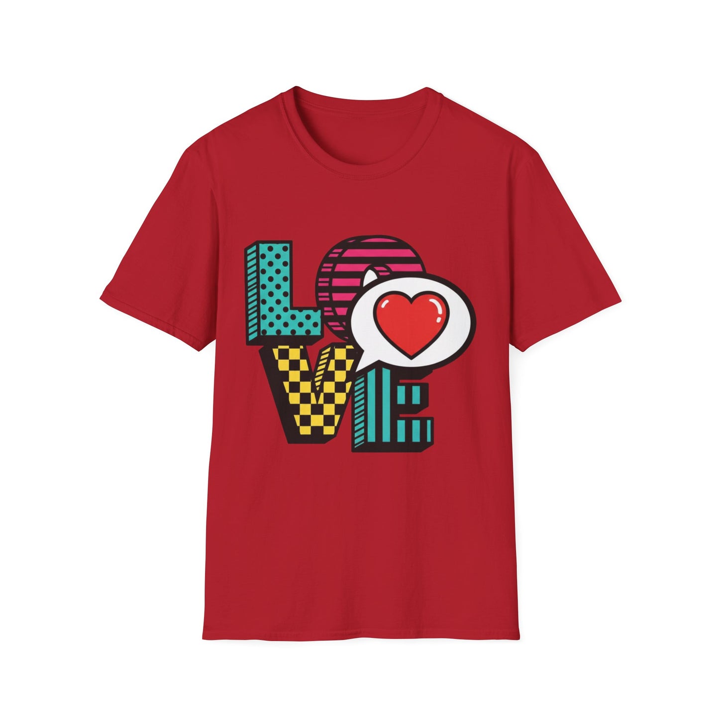 Pop Art LOVE Heart T-Shirt | Graphic Typography Tee