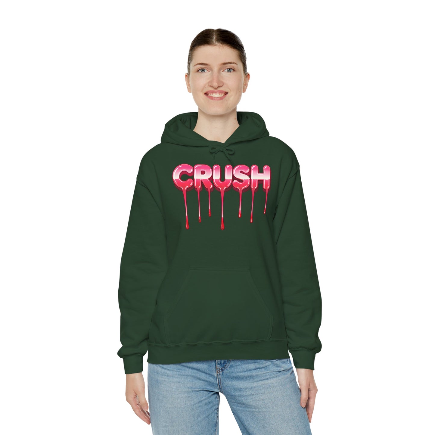 Dripping 'CRUSH' Graphic Hoodie | Candy Pink Drip Lettering