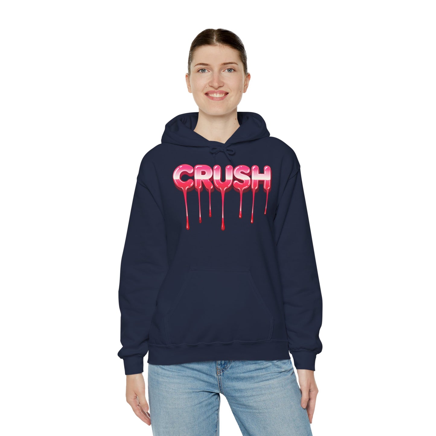 Dripping 'CRUSH' Graphic Hoodie | Candy Pink Drip Lettering