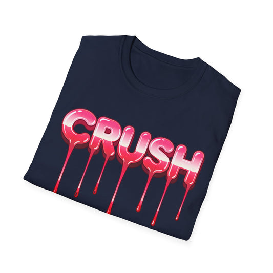 Dripping Pink 'CRUSH' Graphic T-Shirt | Candy Heart Typography Tee