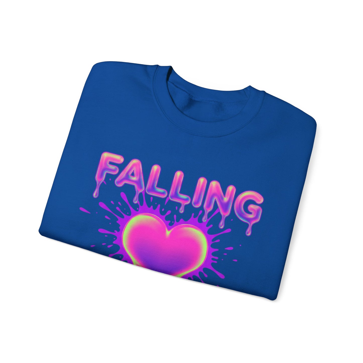 Falling Drip Heart Sweater | Neon Pink Purple Splash