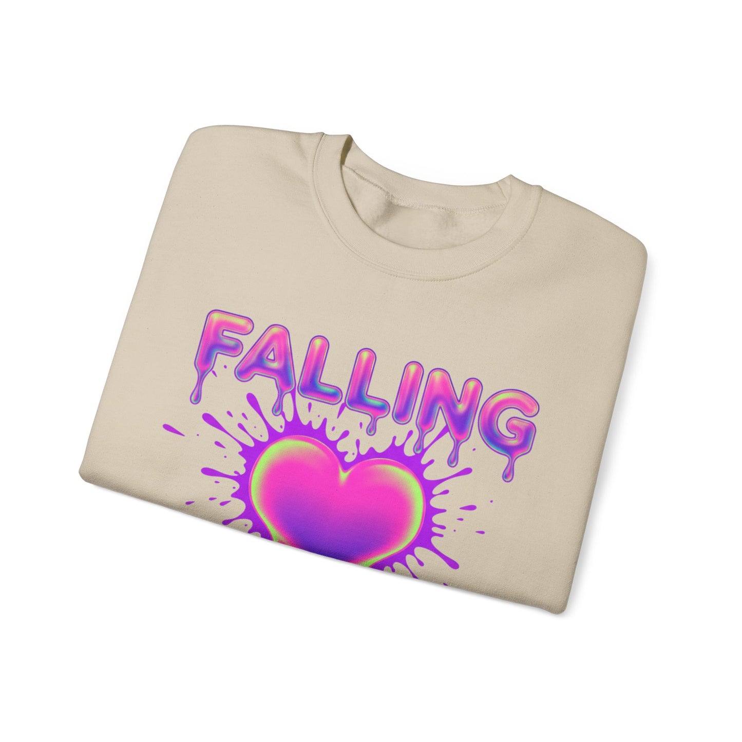 Falling Drip Heart Sweater | Neon Pink Purple Splash