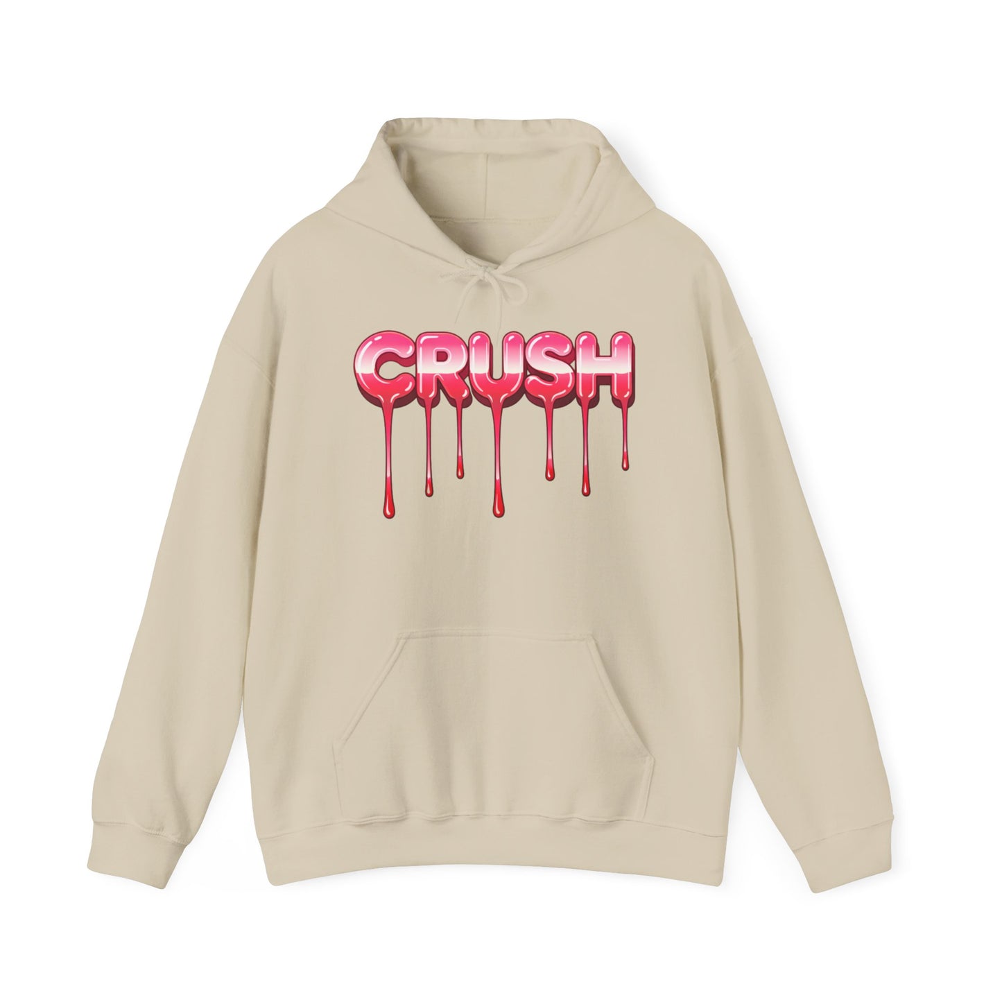 Dripping 'CRUSH' Graphic Hoodie | Candy Pink Drip Lettering