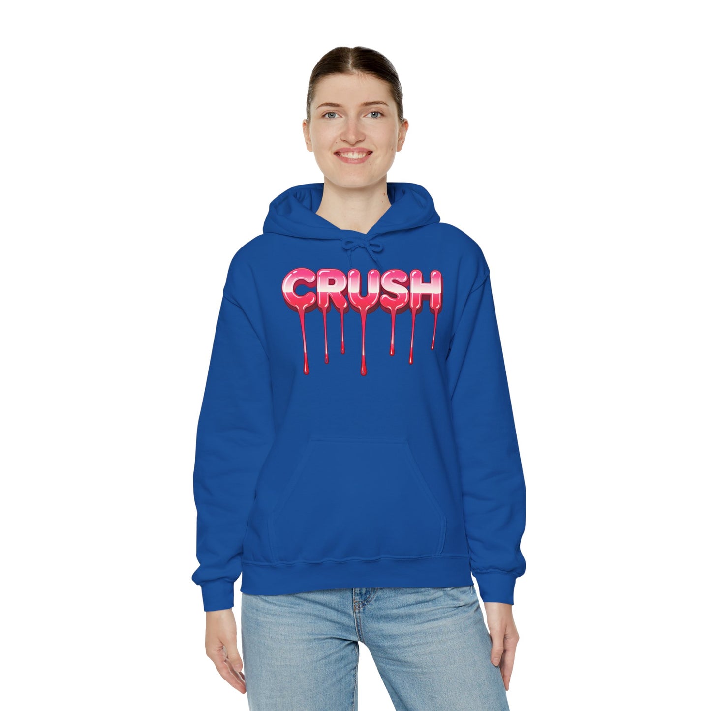 Dripping 'CRUSH' Graphic Hoodie | Candy Pink Drip Lettering