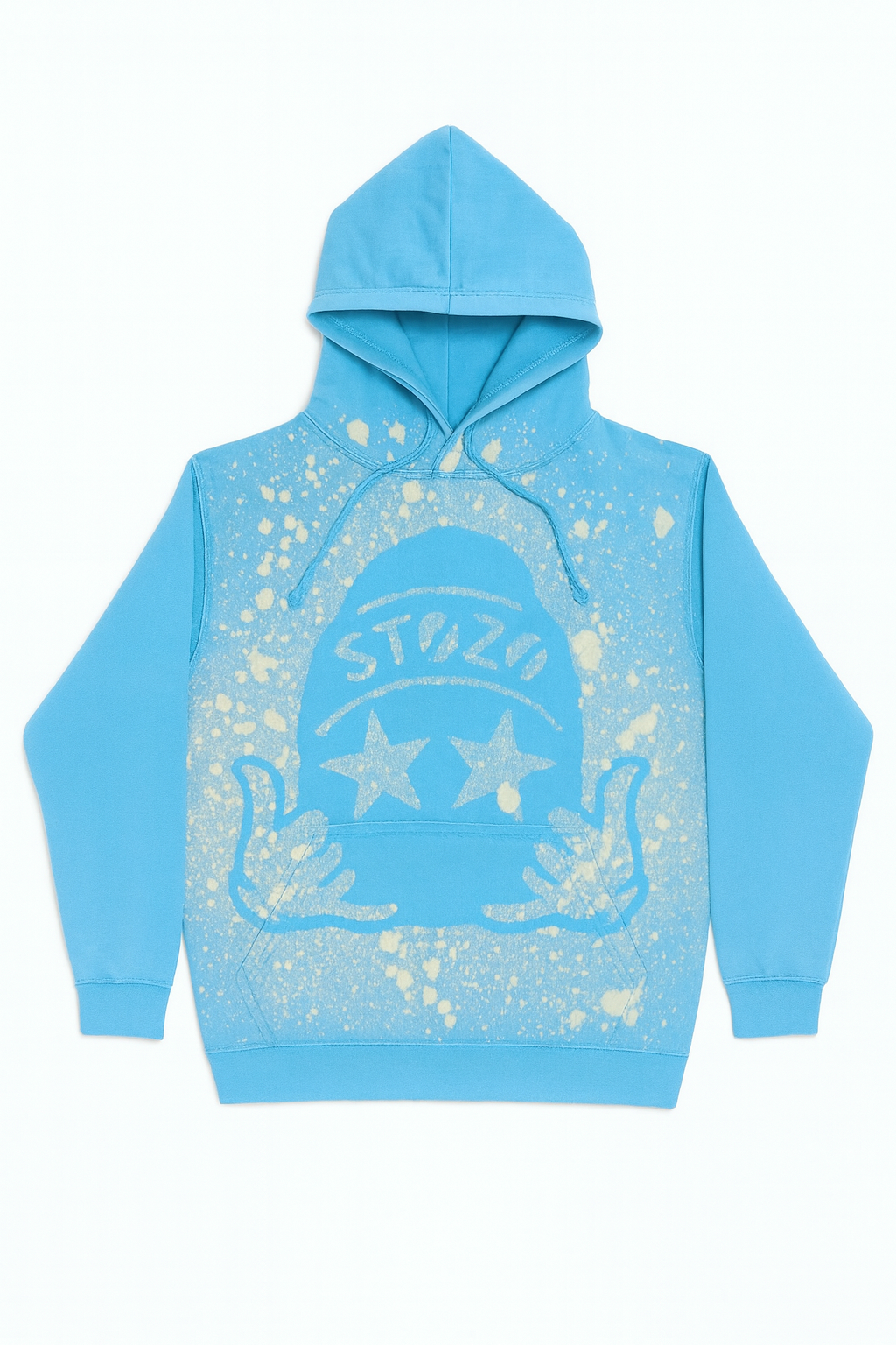 STOZO hand-styled hoodie in Aqua Nova blue color