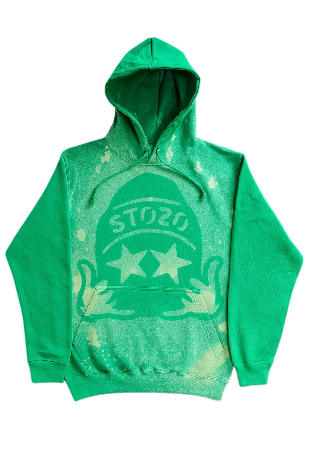 STOZO hand-styled hoodie in Emerald Surge green color