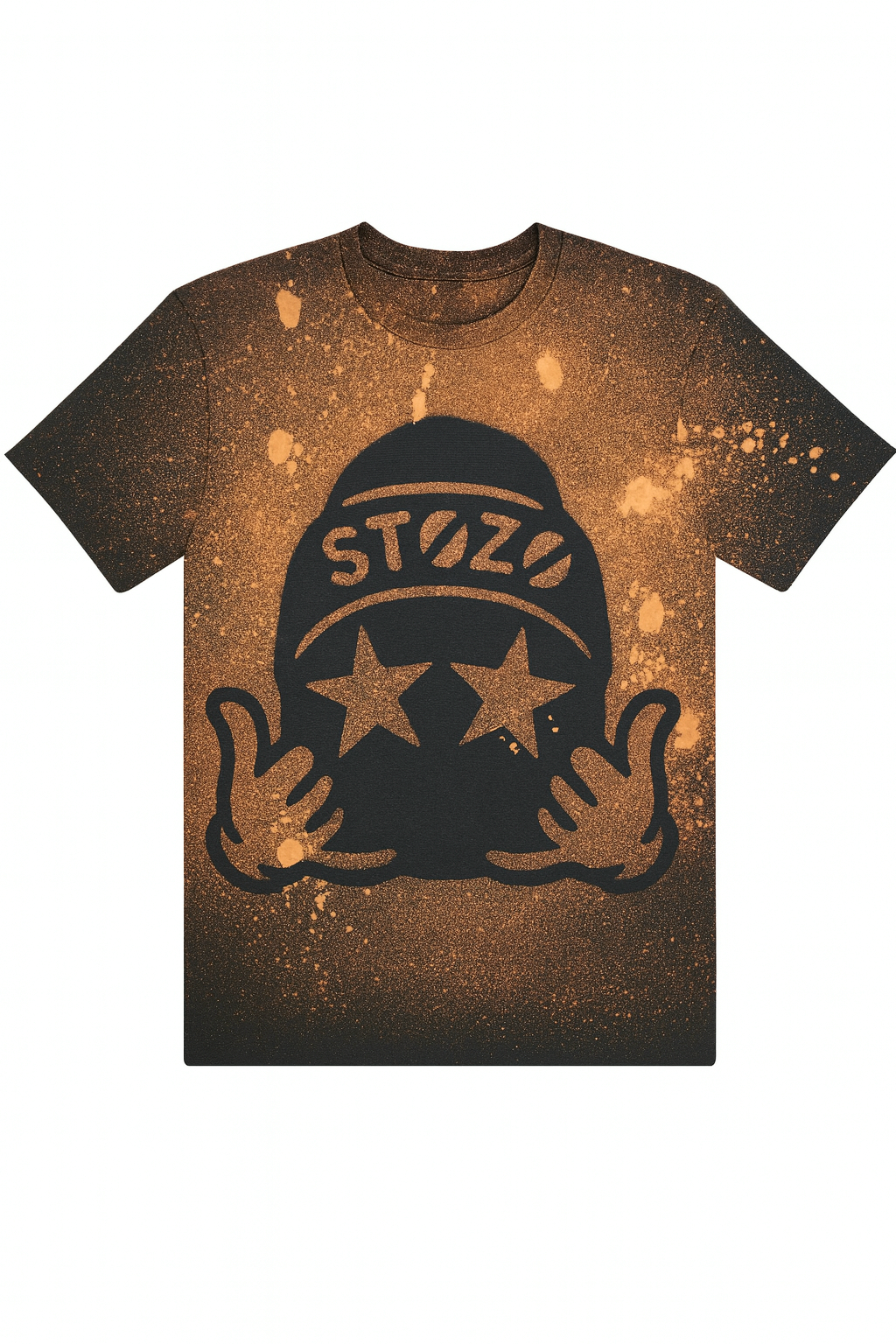 STOZO hand-styled t-shirt in Obsidian Night black color-front