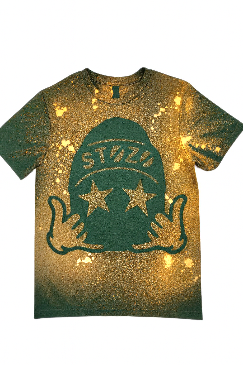 STOZO hand-styled t-shirt in Cosmic Evergreen green color- front