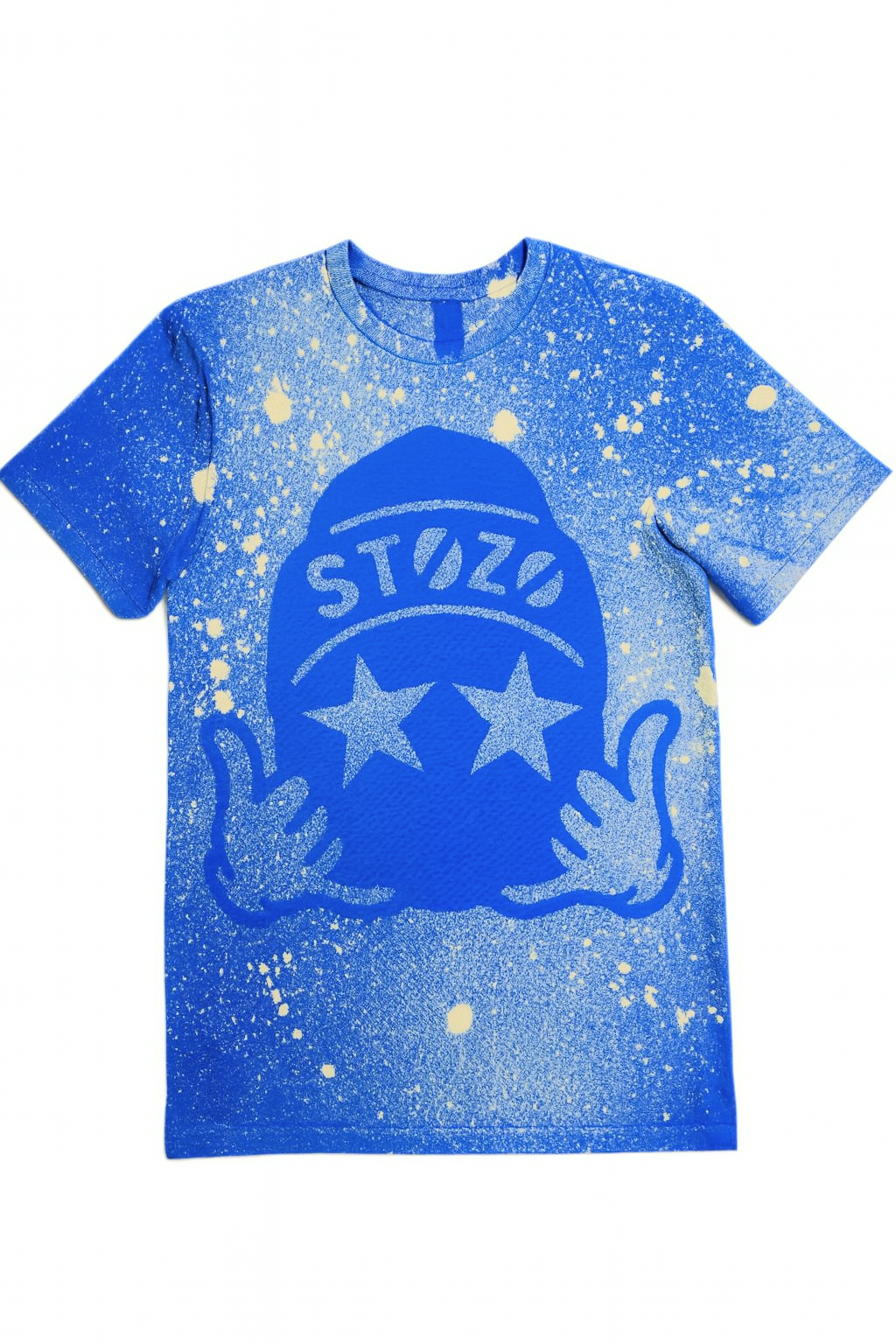 STOZO hand-styled t-shirt in Neptune Surge blue color- front